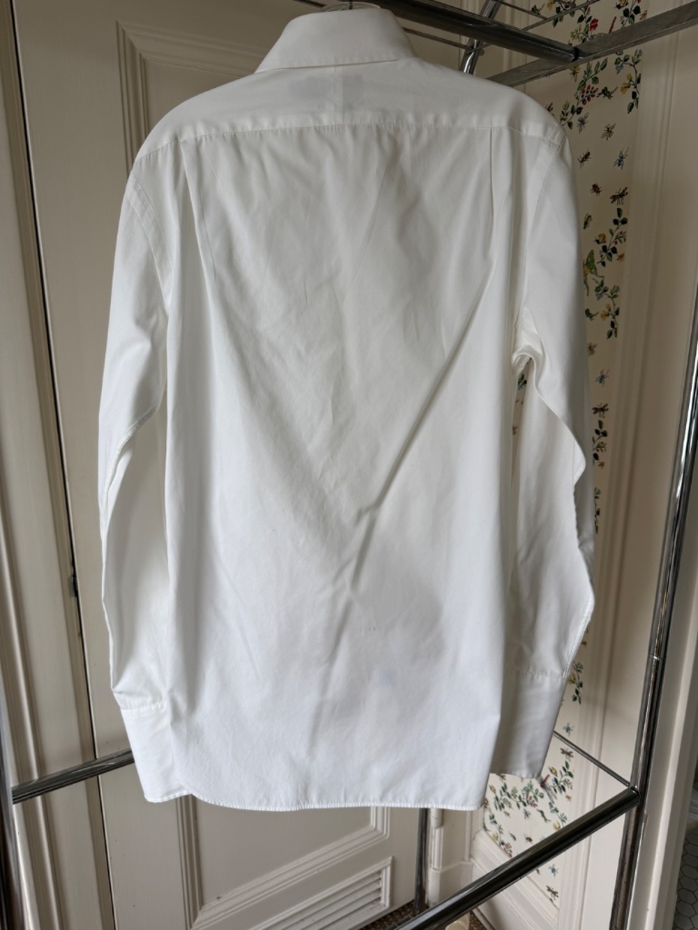 Polo Ralph Lauren White Pleated Front Tuxedo Dress Shirt Black Pony Logo Sz15/38 - Picture 5 of 5
